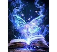 Cross Stitch Embroidery Kit Magical Book Butterfly 11CT Handmade Kit DIY Print Pattern Decoration Bedroom Gift for Friends 40x50cm