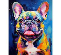 Cross Stitch Embroidery Kit, Respectable French Bulldog Dog, Needlepoint Counted Cross Kits for Beginners, Embroidery Kits Arts and Crafts for Home Decor(11CT No Frame,16x20 inch)