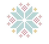 Cross Stitch Festive Snowflake Men's T-Shirt - White - L - White