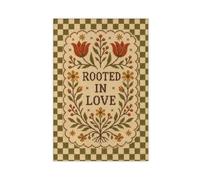 Cross Stitch Floral Rooted Love Canvas Poster for Dorm Room Decor Gift | Unframe-style, Multiple sizes, Multiple frame styles, Wall Art, Decor Print, Dorm Room Decor
