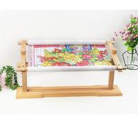 Cross Stitch Frame, Adjustable Wooden Embroidery Stand, Frame for Sewing, Table Top Spin Embroidery Set, Hands Free Hoop for Craft Sewing