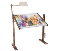 Cross Stitch Frame Stand, Standing Embroidery Lap Table, Adjustable Height and Angle, 360° Rotatable, Easy to Install, Needlework Table and Lap Hands-Free Stand, for Needlepoint Stitching Sewing