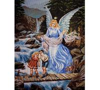 Cross Stitch Guardian Angel Tapestry Embroidery kit 30x40cm Medium Cross Stitch Embroidery kit Including Multilayer Cotton Thread [] Bordado con aguja 5D HD cod.662