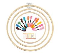 Cross Stitch Hoop Ring, Embroidery Hoops Set, Round Embroidery Hoops, Circle Cross Stitch Hoop, Embroidery Kit, Cross Stitch Kit, Embroidery Starter Kit, for Adult Crafts and Beginners, 16 Pcs