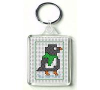 Cross stitch Keyring Kit, Green Penguin