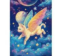 Cross Stitch kit 11CT Cross Stitch Embroidery kit Craft kit DIY Handmade Embroidery Cross Stitch Pattern Printing (Fantasy cat, A) Easy handmade-40X50CM