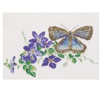 Cross Stitch Kit Butterfly Clematis - 438A Aida 29x18cm