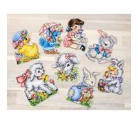 Cross Stitch Kit Easter Ornaments Kit Set of 8 Counted Patterns