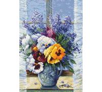 Cross Stitch Kit Luca-S - Bouquet with Pansies