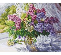 Cross Stitch Kit Luca-S - Lilac Bouquet, B7015, Counted Cross Stitch Kit for Adults, Needlecraft and Embroidery Kit