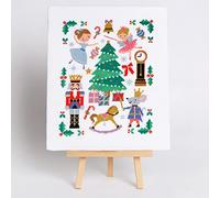 Cross Stitch Kit - Lucky Nutcracker Christmas Modern Kit Includes DMC Threads and Zweigart Fabric
