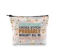 Cross Stitch Kit Makeup Bag Sewing Cross Stitching Lover Gift Crafter Cross Stitch Project Cosmetic Bag (Without Cross Stitch 3UK)
