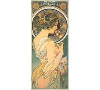Cross Stitch Kit Stamped Embroidery Starter Kit DIY for Beginners Alphonse Mucha Retro 26x76 cm
