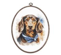 Luca-S Cross Stitch Kit with Hoop Included The Dachshund