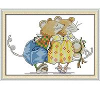 Cross Stitch Kits, Awesocrafts Ballet Rat Mouse Easy Patterns Cross Stitching Embroidery Kit Supplies Christmas, Counted (Rat, Counted)