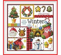 Cross Stitch Kits, Awesocrafts Four Seasons of Winter Easy Patterns Cross Stitching Embroidery Kit Supplies, Counted (Winter, Counted)