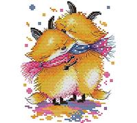 Cross Stitch Kits, Awesocrafts Little Fox Hug Easy Patterns Cross Stitching Embroidery Kit Supplies Christmas, Stamped (Fox, Stamped)