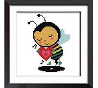 Cross Stitch Kits, Awesocrafts Love Bee Easy Patterns Cross Stitching Embroidery Kit Supplies Christmas, Stamped (Bee, Stamped)