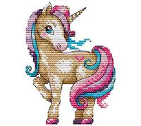 Cross Stitch Kits, Awesocrafts The Magical Unicorn Animals Easy Patterns Cross Stitching Embroidery Kit Supplies Christmas, Counted (Unicorn, Counted)