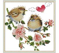 Cross Stitch Kits, Birds Flowers, Call of Love Awesocrafts Easy Patterns Cross Stitching Embroidery Kit Supplies Christmas, Stamped (Birds, Stamped)