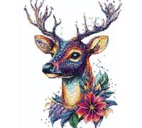 Cross Stitch Kits - Counted Cross Stitch Kits for Beginners Adults,11 CT Patterns Dimensions Embroidery Kits Arts Craft Kits, Home Decor 15.7 x 19.7in,40X50cm Beautiful Deer(AA4)