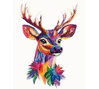 Cross Stitch Kits - Counted Cross Stitch Kits for Beginners Adults,11 CT Patterns Dimensions Embroidery Kits Arts Craft Kits, Home Decor 15.7 x 19.7in,40X50cm Beautiful Deer(AA1)