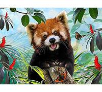 Cross Stitch Kits for Adults Beginners Red Panda DIY Gift Embroidery Needlework Crafts Home Decor 16x20 inch Easy (11CT Pre-Printed)