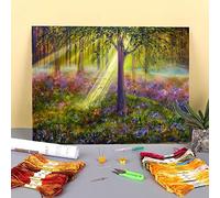 Cross Stitch Kits for Adults Pre-Printed Stamped Embroidery Kit Natural Scenery Blue Bell Woods Pre-Printed 11Ct Cross-Stitch DIY Embroidery Patterns Dmc Threads Handmade 11Ct 40X50Cm DIY Cross