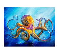 Cross Stitch Kits for Beginners Adults,Big Yellow Octopus in The Sea,11CT Stamped 3 Strands,Easy Embroidery Cross-Stitch Needlework Home Decoration,16x20 inch
