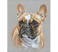 Cross Stitch Kits for Beginners Adults,Brown French Bulldog,11CT Stamped 3 Strands,Easy Embroidery Cross-Stitch Needlework Home Decoration,16x20 inch