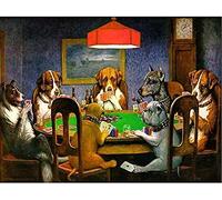 Cross Stitch Kits for Beginners Adults,Dog Playing Poker,11CT Stamped 3 Strands,Easy Embroidery Cross-Stitch Needlework Home Decoration,16x20 inch