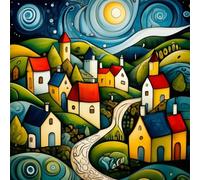 Cross Stitch Kits Stamped, Coloured House Printed Cross Stitch Kit DIY 14CT Thread Art Needlework Decor DIY Art Embroidery Kits Needlework Crafts House Decor