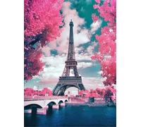 Cross Stitch Kits Stamped, OWN4B Beautiful Scenery Eiffel Tower Printed Pattern 11CT 14.2x18.1 inch DIY Embroidery Kit (Eiffel Tower)