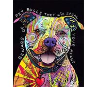 OWN4B Cross Stitch Kits Stamped, Colorful Dog Printed Pattern 11CT 14.2x18.1 inch DIY Embroidery Kit (Dog)