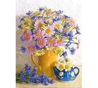 Cross Stitch Kits Stamped, OWN4B Flowers in Vase Printed Pattern 11CT 14.2x18.1 inch DIY Embroidery Kit (Vase)