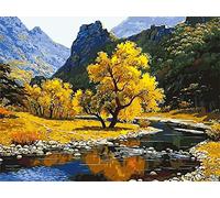 Cross Stitch Kits Stamped, OWN4B Forest Mountain Beautiful Landscape Printed Pattern 11CT 14.2x18.1 inch DIY Embroidery Kit (Landscape)
