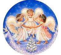 Cross Stitch Kits Stamped, OWN4B Three Cute Little Angels Printed Pattern 11CT 14.2x14.2 inch DIY Embroidery Kit (Angel)