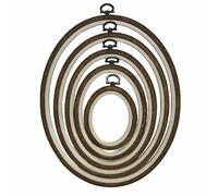 Cross Stitch Oval Hoop - Nurge Embroidery Hoop (Brown, 3.30" x 4.10")