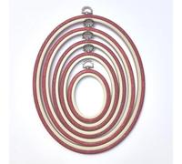 Cross Stitch Oval Hoop - Nurge Embroidery Hoop (Red, 7" x 9")