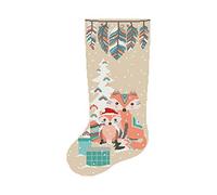 Cross Stitch Patterns for Adults, Christmas Stocking Easy Counted Simple DMC Embroidery Patterns for Beginners, Cute Boho Animal Fox Holiday Design DIY, Digital Download