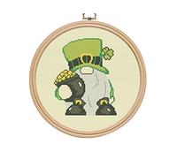 Cross Stitch Patterns for Adults, Counted Easy Modern Simple DMC Leprechaun Embroidery for Beginners, Cute Gnome Patricks Day Design, Home Wall Decor DIY, Hobbies for Women, Digital Download