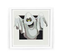 Cross Stitch Patterns for Adults, Easy Modern Counted Simple DMC Embroidery Patterns for Beginners, Halloween Cute Ghost 3 D Design, Home Wall Decor DIY, Hobbies for Women, Digital Download