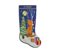 Cross Stitch Patterns for Adults, Personalized Christmas Stockings Counted Modern Easy Embroidery Chart for Beginners, Cute Funny Xmas Dinosaur Simple Holiday Design, Home Decor DIY, Digital Download