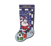 Cross Stitch Patterns Personalized Christmas Stocking for Adults, Counted Modern Funny Easy Embroidery Chart for Beginners, Cute Xmas Santa, Football Simple Holiday Design DIY, Digital Download