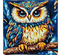 Cross Stitch Pillow Kit, Animal owl Printed Cross Stitch Cushion Embroidery Cushion Kits, Needlework Kit for Beginners 45X45cm