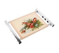 Cross Stitch Scroll Frame Stand, 11/9/7.3/5.5in Adjustable Stainless Steel Embroidery Frame with Masking Tape Needlepoint Holder for Hand Sewing Quilting
