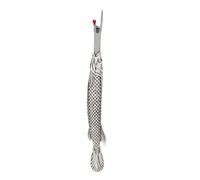 Cross Stitch Seam Remover, Vintage Fish Shape Metal Thread Removal Tool, Lightweight Handheld Seam Ripper with Red Guard Dot for Sewing, Embroidery and Tailoring Projects (Silver)