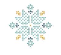 Cross Stitch Snow Flake Men's T-Shirt - White - L - White