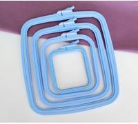 Cross Stitch Square Hoop - Nurge Embroidery Hoop (Blue, 4.30" x 3.70")