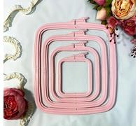 Cross Stitch Square Hoop - Nurge Embroidery Hoop (Pink, 8.60" x 7.60")